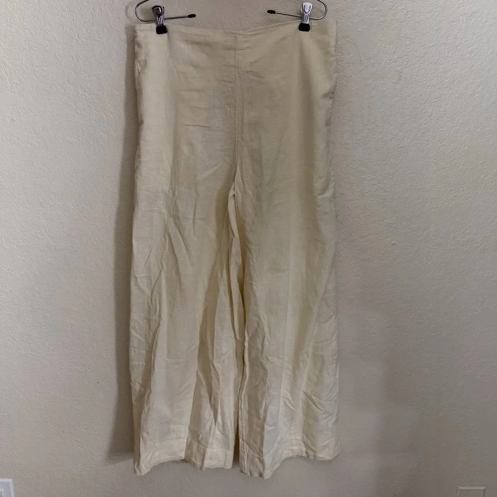 New FREE PEOPLE Cotton-Linen Wide Leg Pants